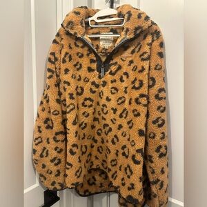 Simply Southern Tan and Black Animal Print Pullover